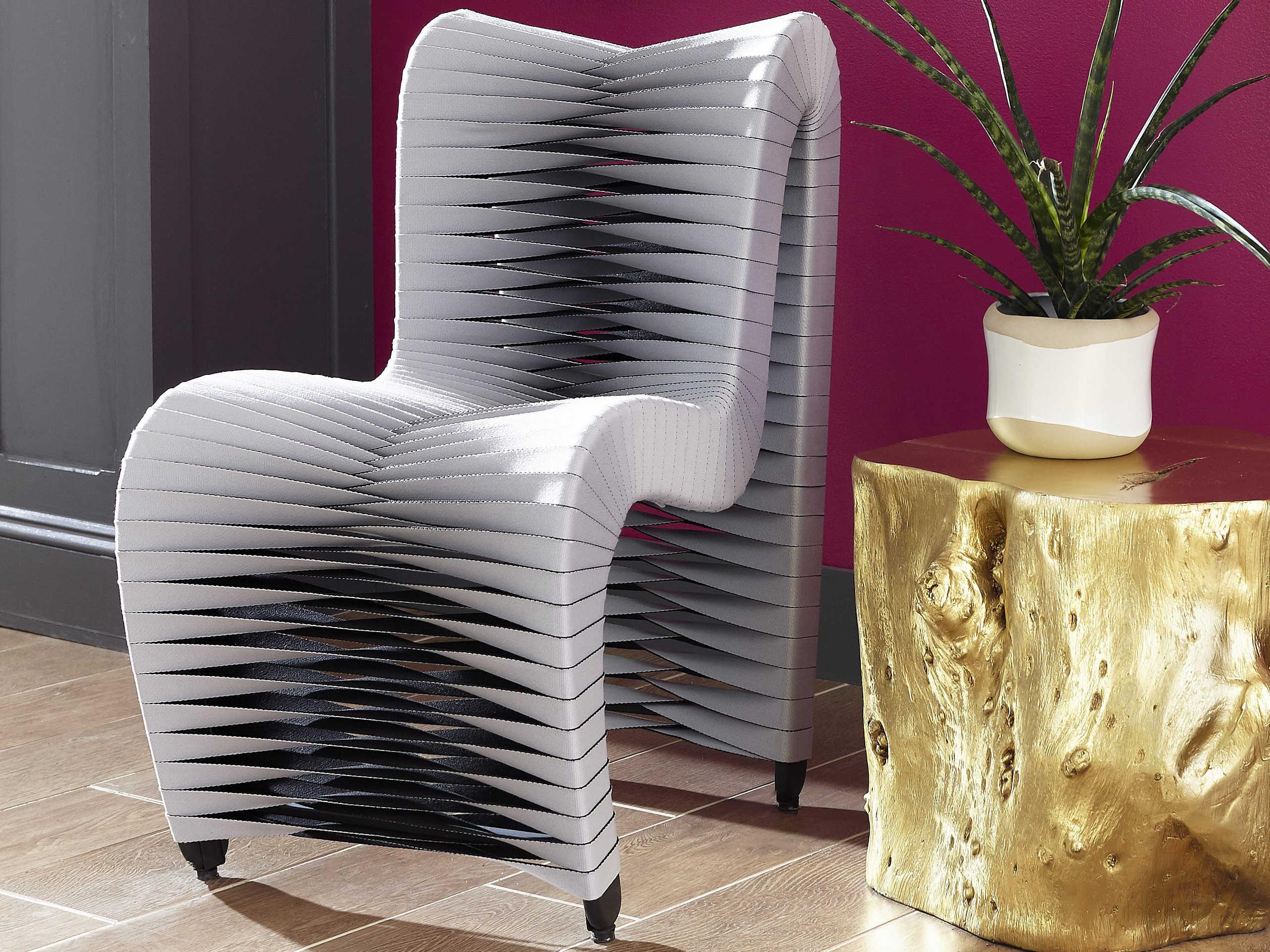 Phillips Collection Seat Belt Black Upholstered Side Dining Chair