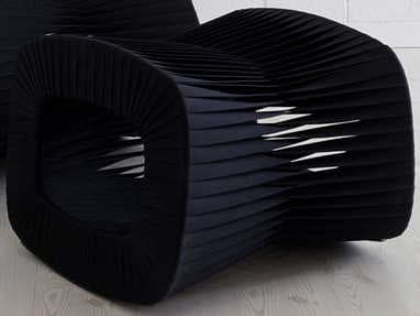 Phillips Collection Seat Belt Black Upholstered Ottoman