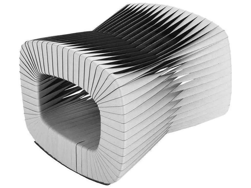 Phillips Collection Seat Belt Black Grey Upholstered Ottoman