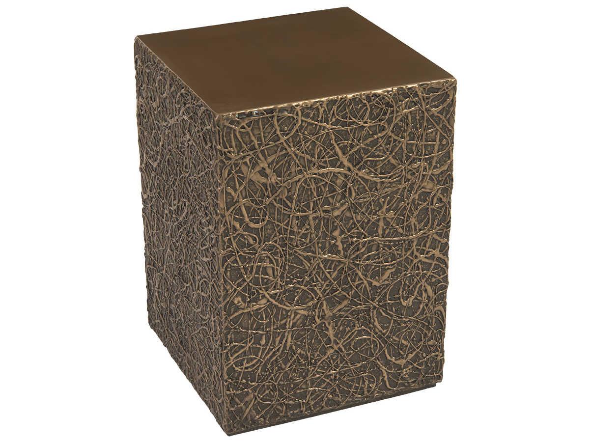 Phillips Collection String Square Polished Bronze End Table