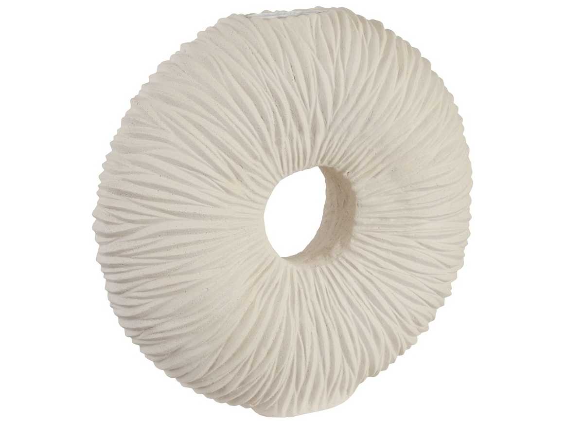 Phillips Collection Stone Cast / Off White 20" Waves Circle Vase