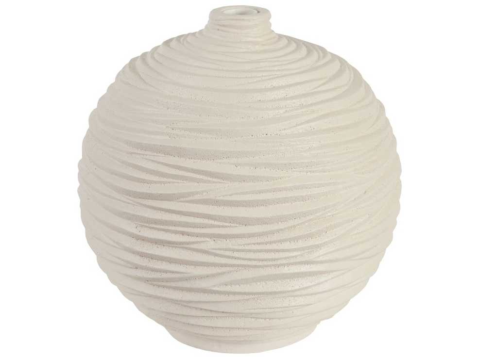 Phillips Collection Stone Cast / Off White Waves Sphere Vase