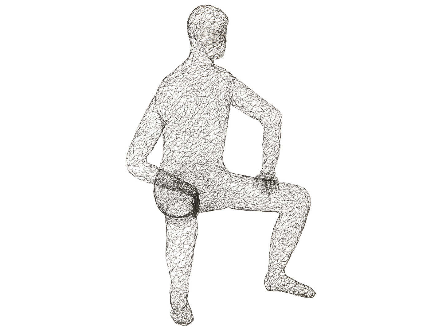 Phillips Collection Black Crazy Wire Lounging Male Sculpture