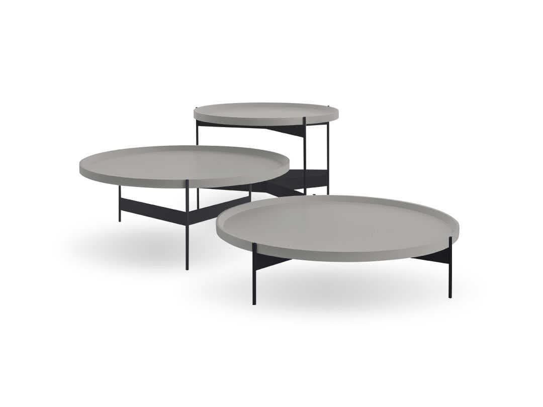 Pianca Abaco Round Metal Ash Grey Charcoal Coffee Table