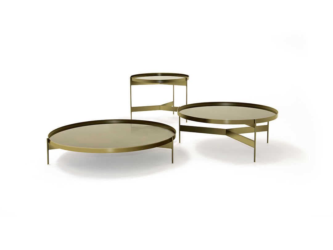 Pianca Abaco Round Metal Glossy Coffee Table