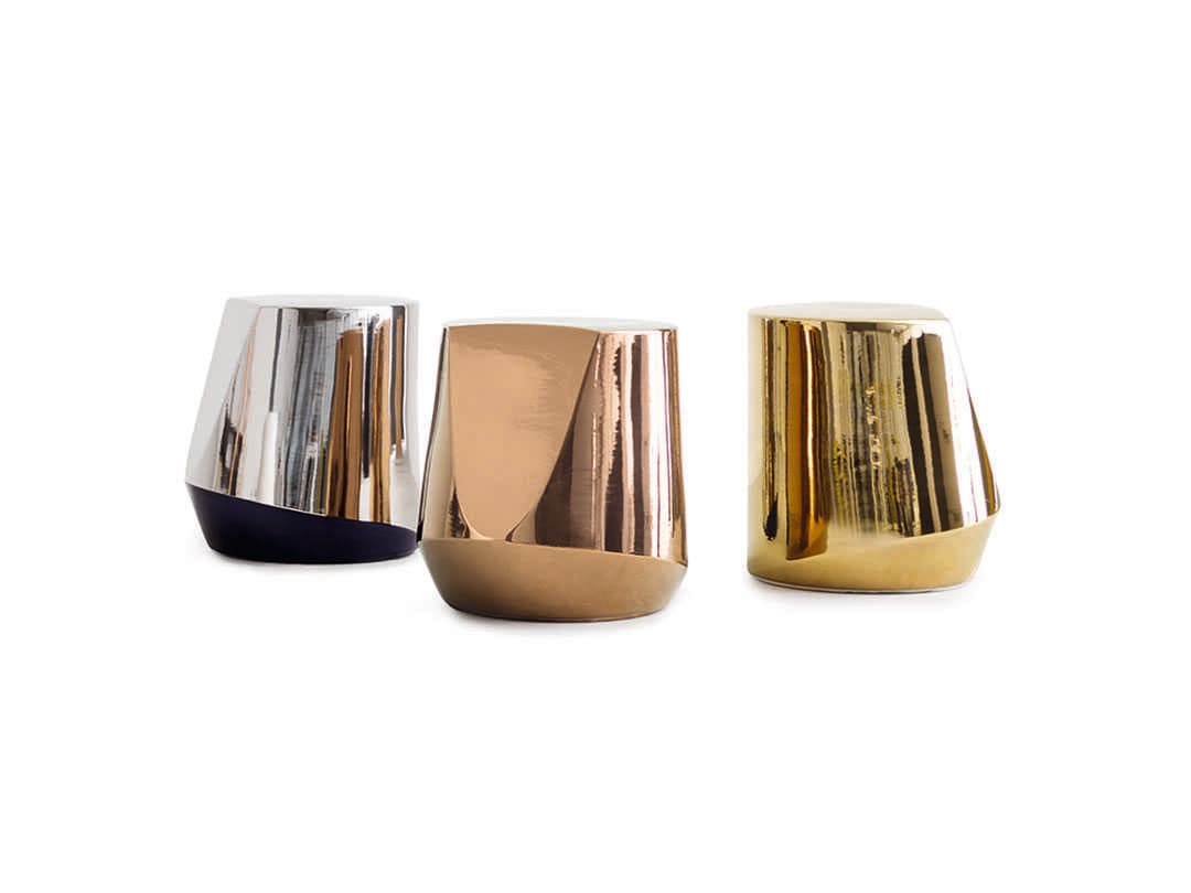 Pianca Haik Oro Gold Silver Accent Stool