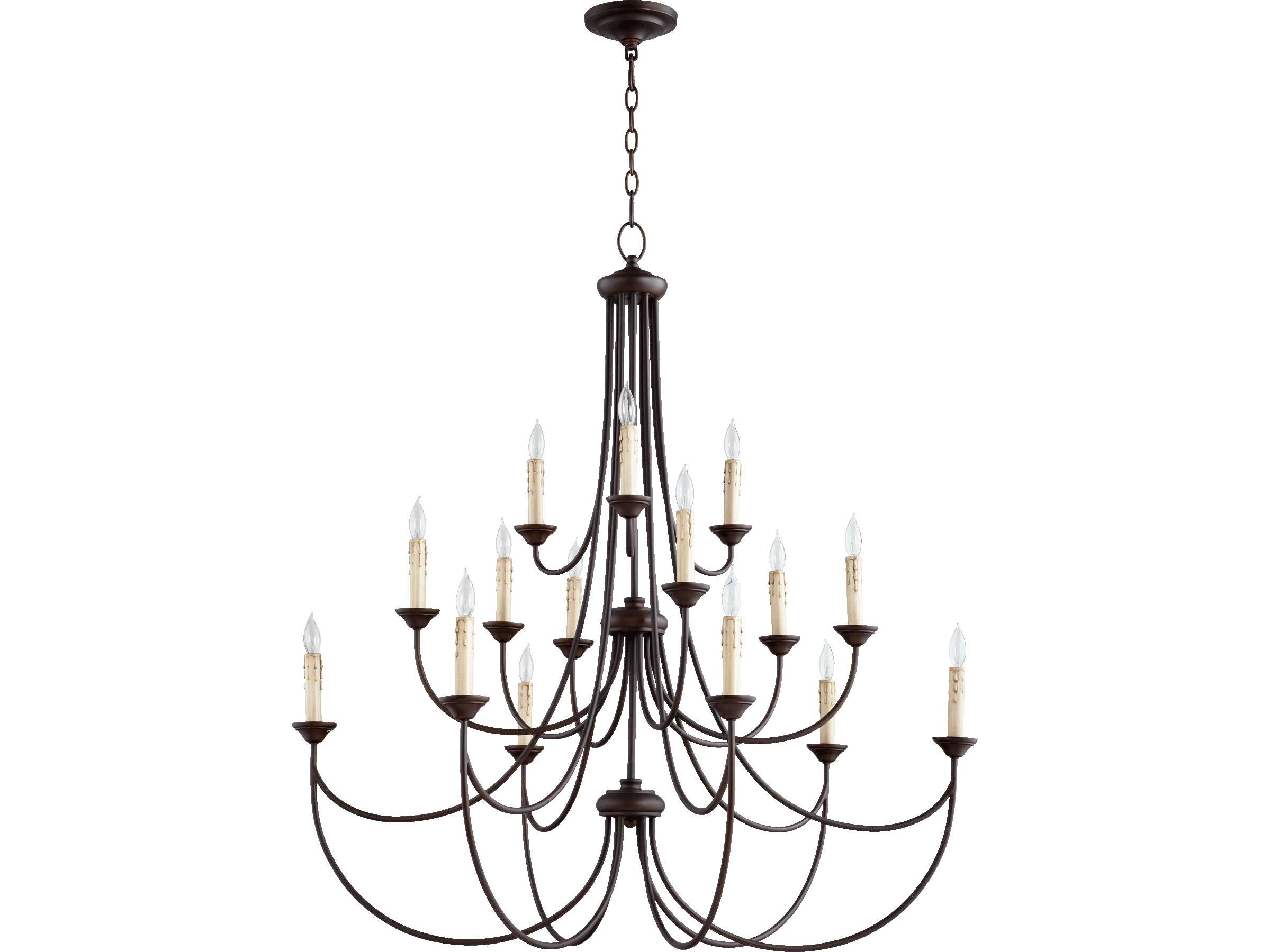 Quorum Brooks 15-Light Oiled Bronze Candelabra Chandelier