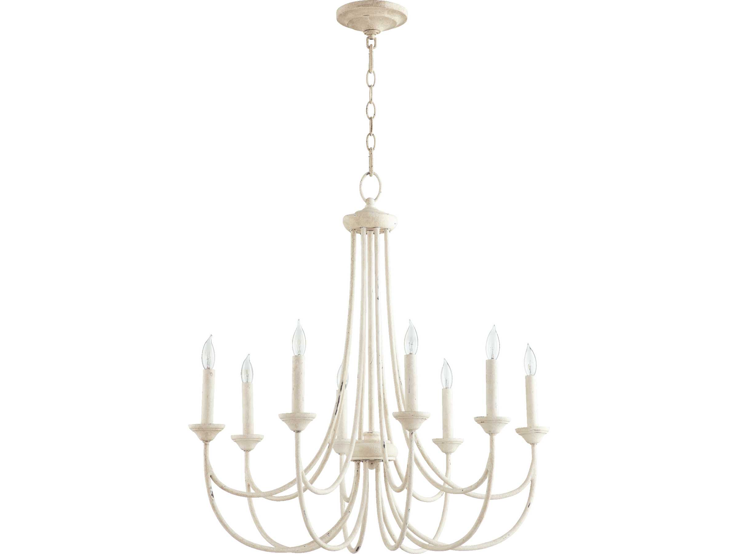 Quorum Brooks 8-Light Persian White Candelabra Chandelier