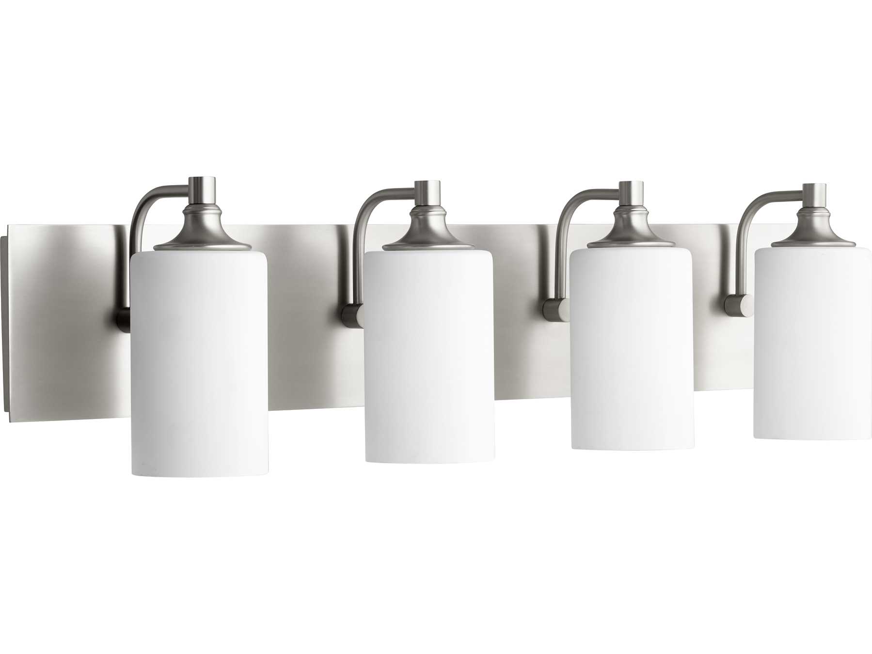 Quorum Celeste 4-Light Satin Nickel Glass Vanity Light