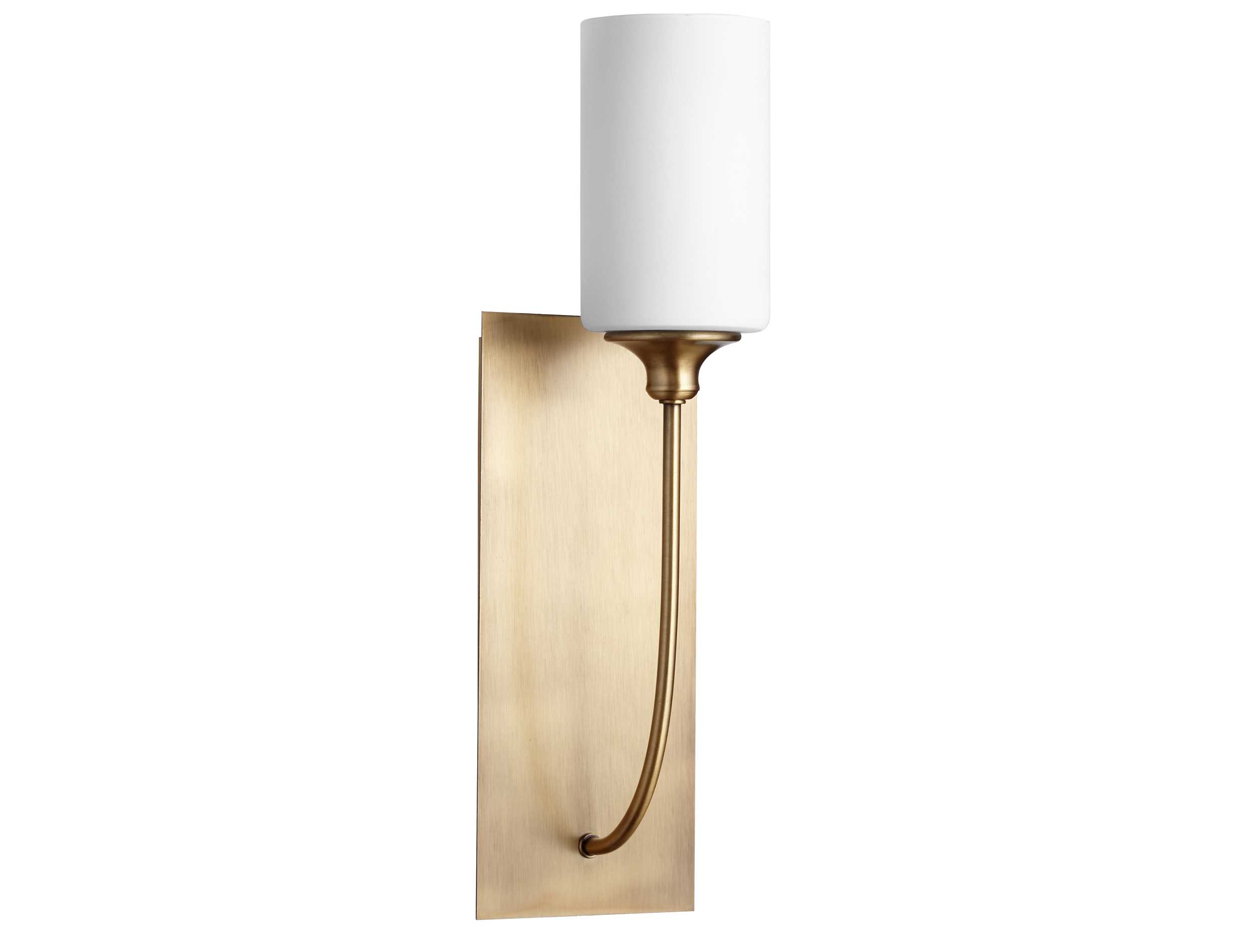 Quorum Celeste 1-Light Aged Brass Glass Wall Sconce