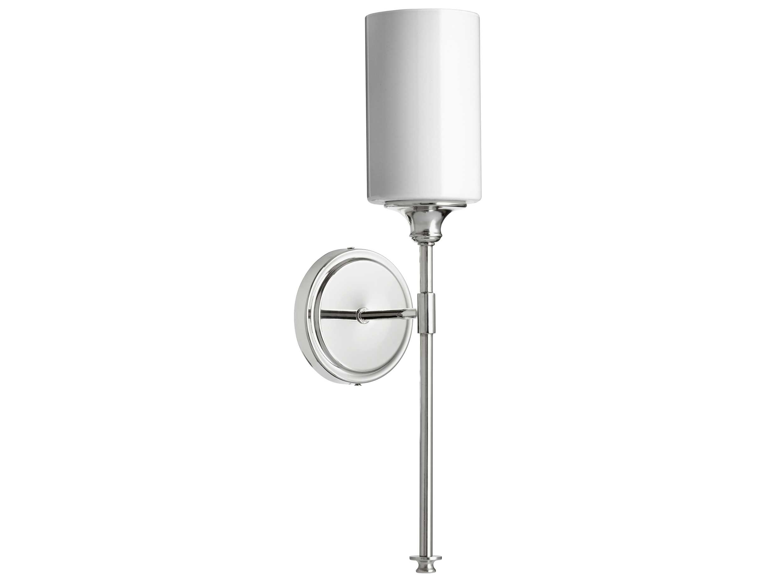 Quorum Celeste 1-Light Polished Nickel Glass Wall Sconce