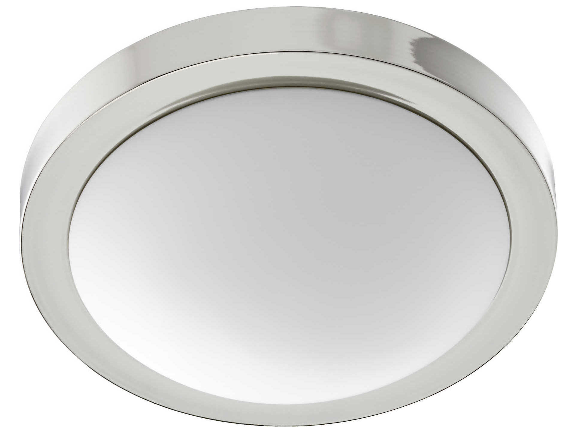 Quorum Contempo 2-Light Polished Nickel Glass Bowl Flush Mount