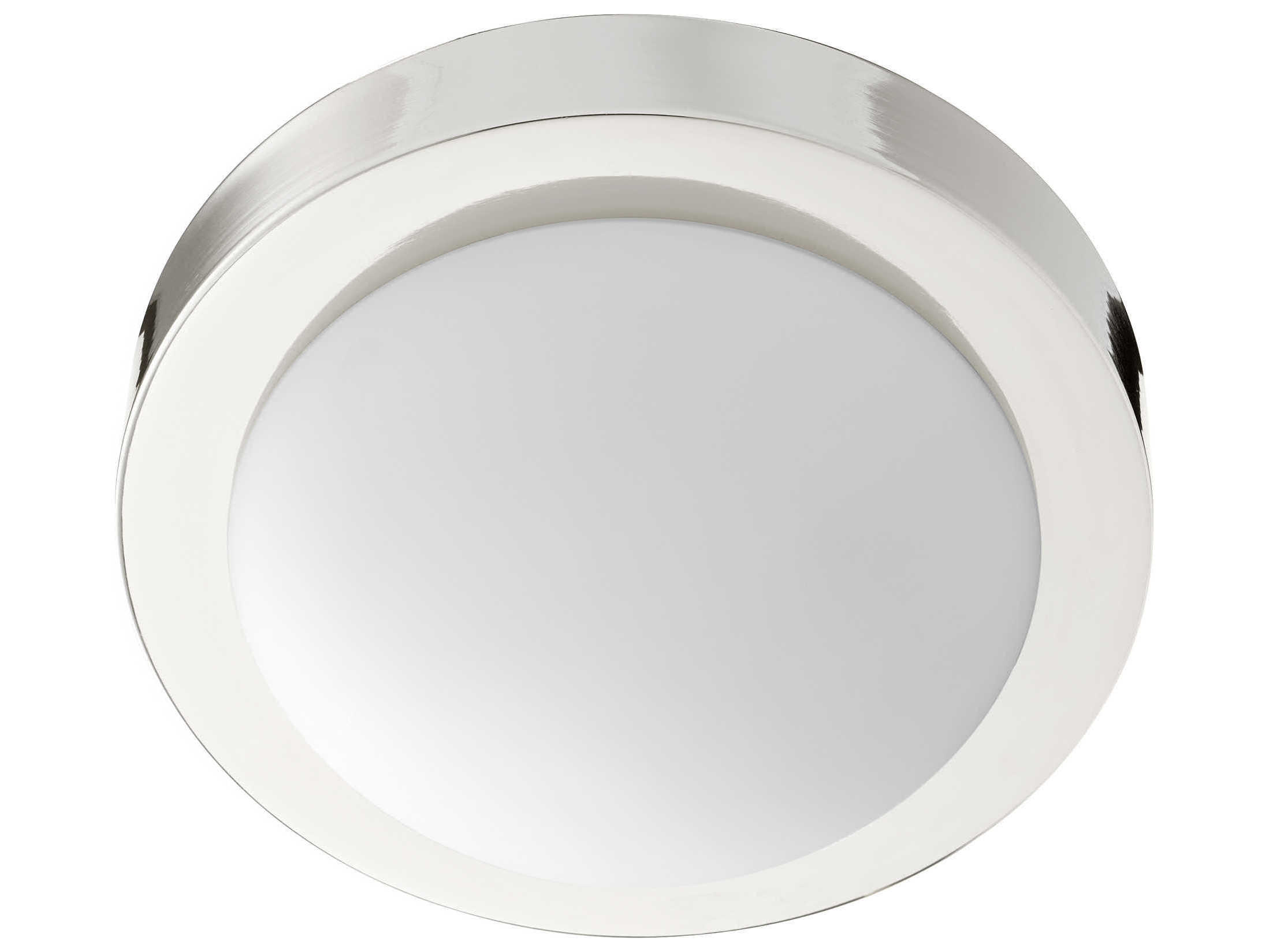 Quorum Contempo 1-Light Polished Nickel Glass Bowl Flush Mount