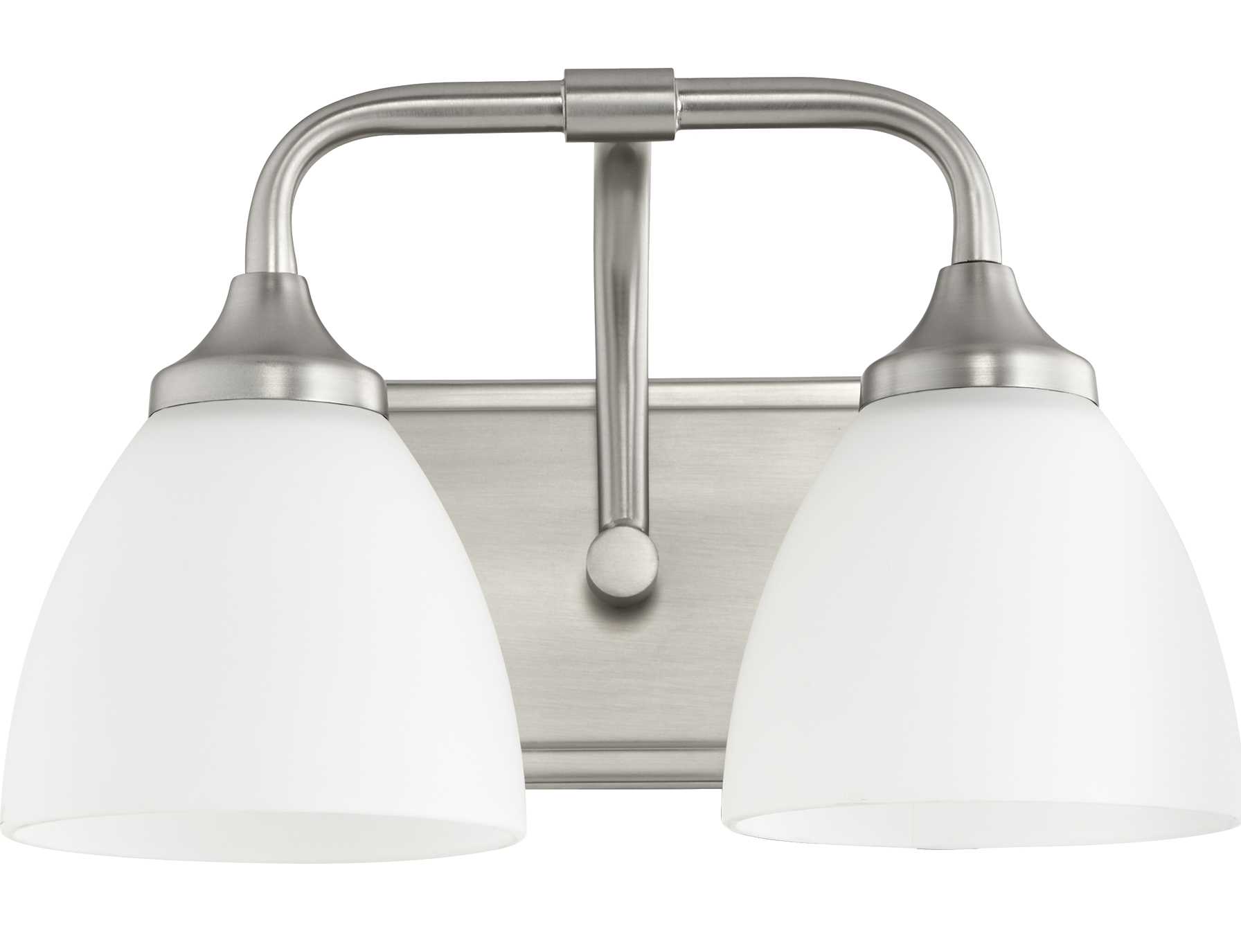 Quorum Enclave 2-Light Satin Nickel Glass Vanity Light