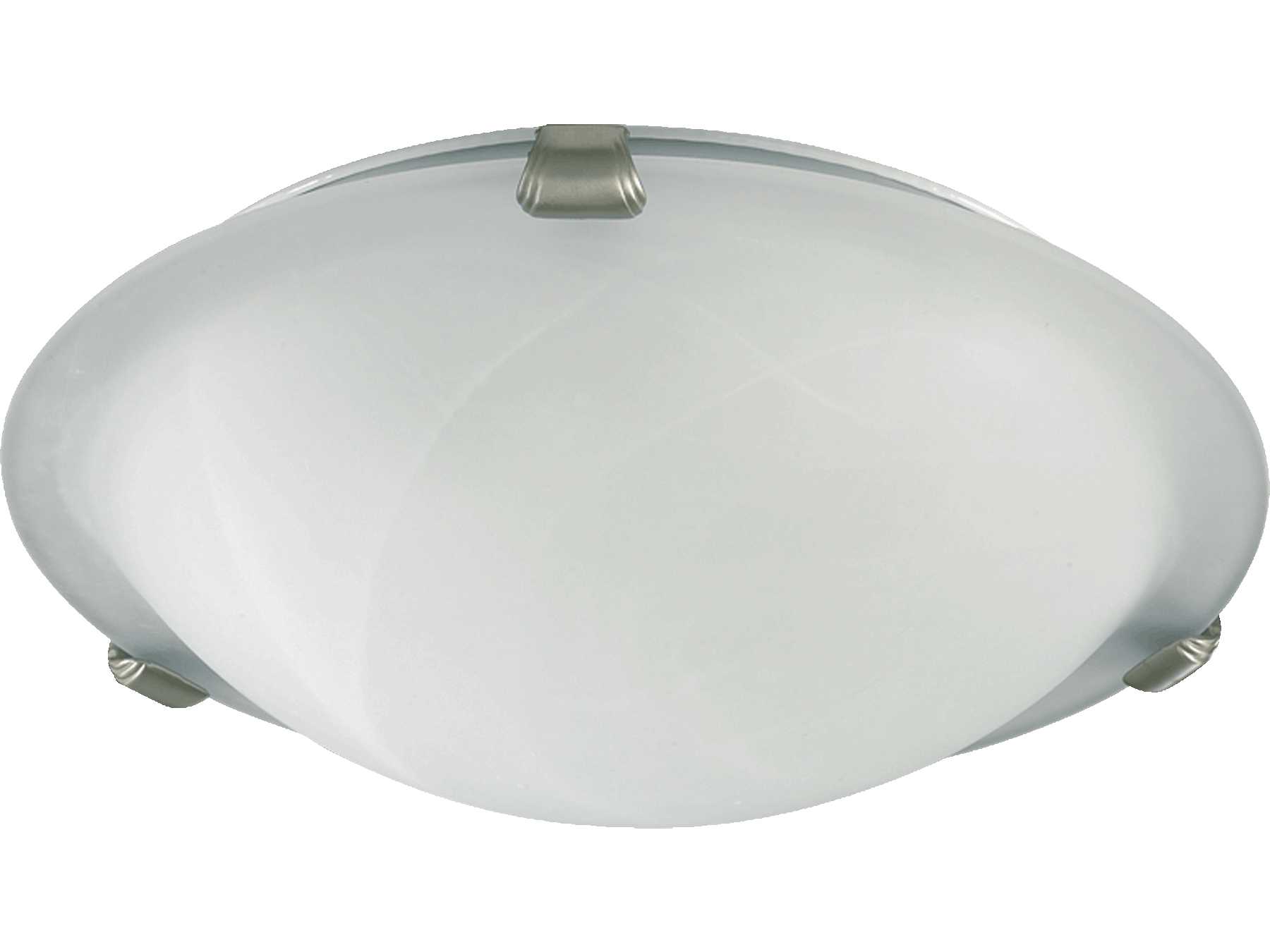 Quorum 2-Light Satin Nickel Glass Bowl Flush Mount