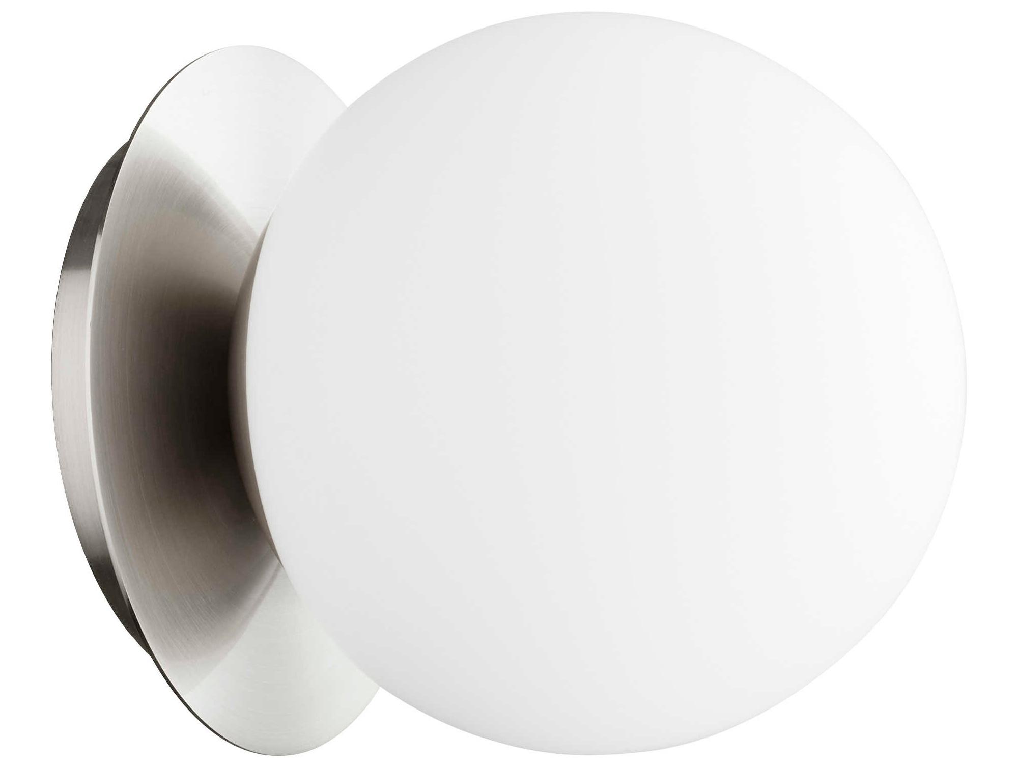 Quorum Globe 1-Light Satin Nickel Glass Wall Sconce