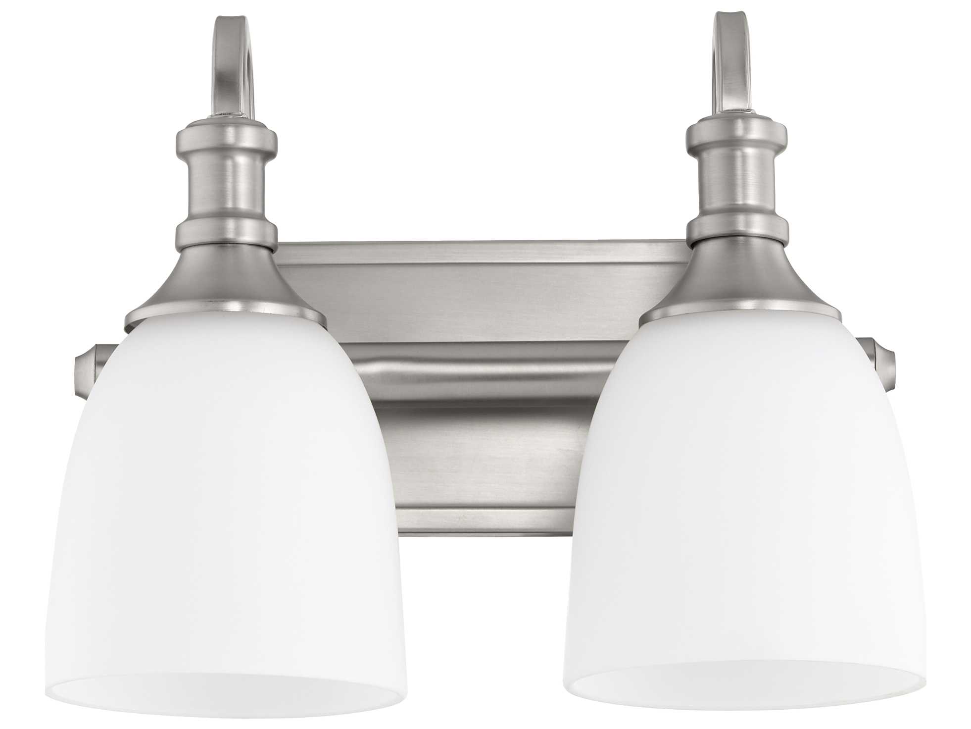 Quorum Richmond 2-Light Satin Nickel Glass Vanity Light