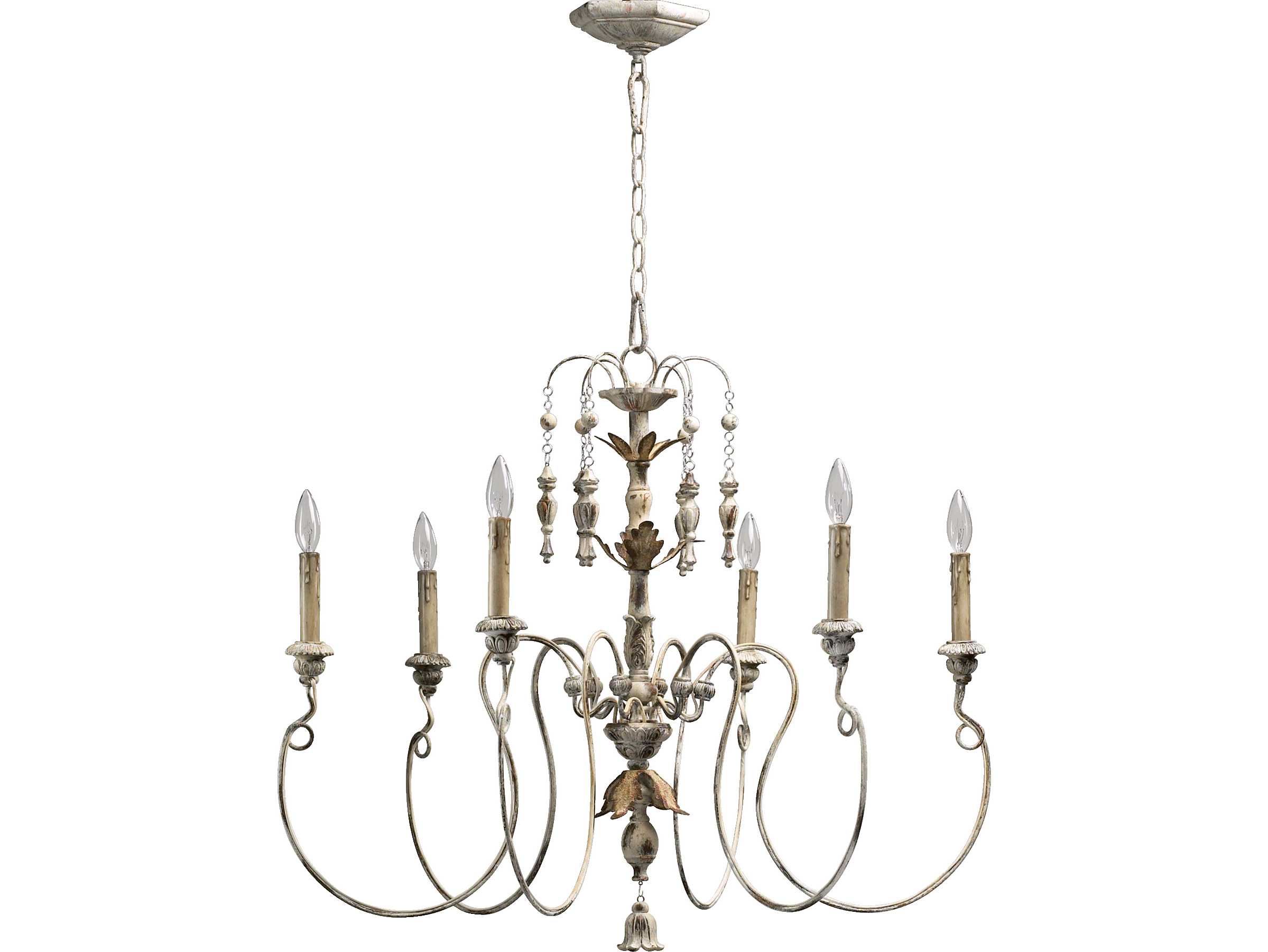 Quorum Salento 6-Light Persian White Candelabra Chandelier