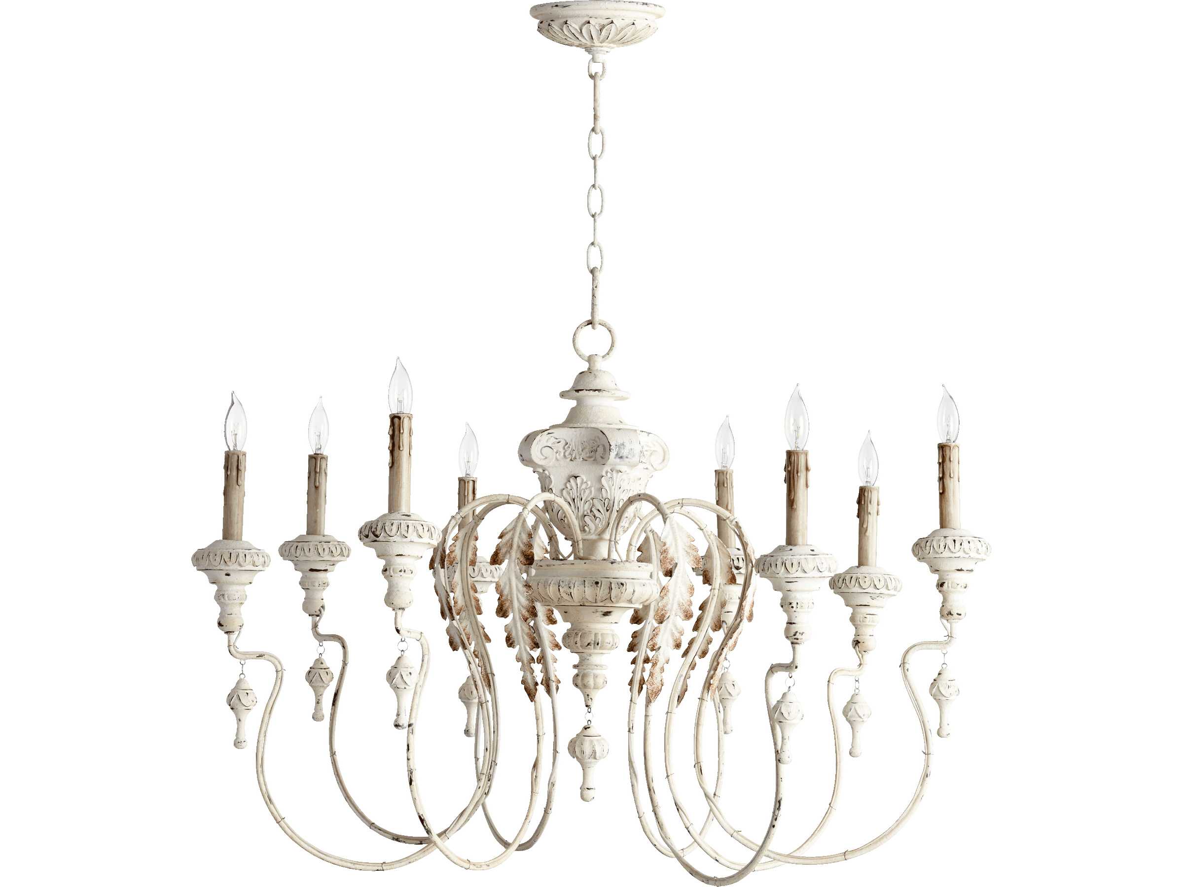 Quorum Salento 8-Light Persian White Candelabra Chandelier
