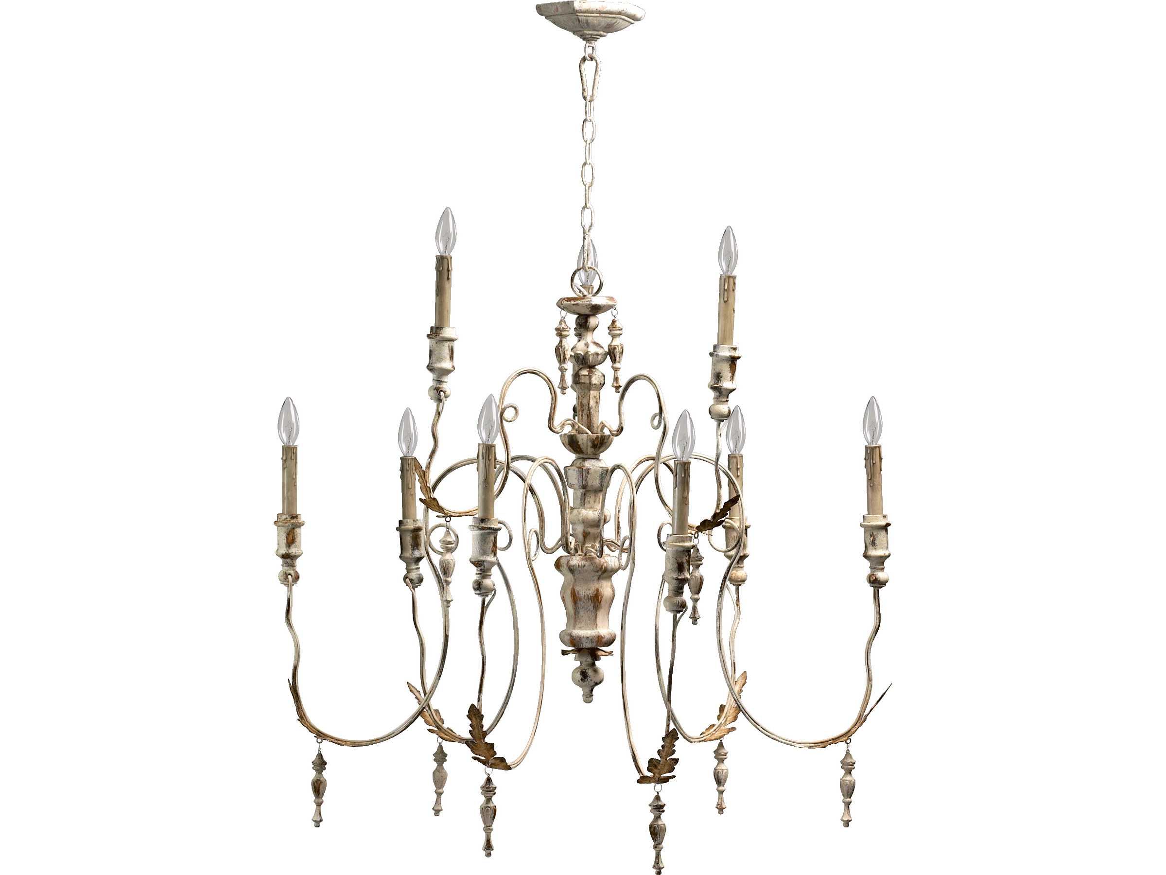 Quorum Salento 9-Light Persian White Candelabra Chandelier