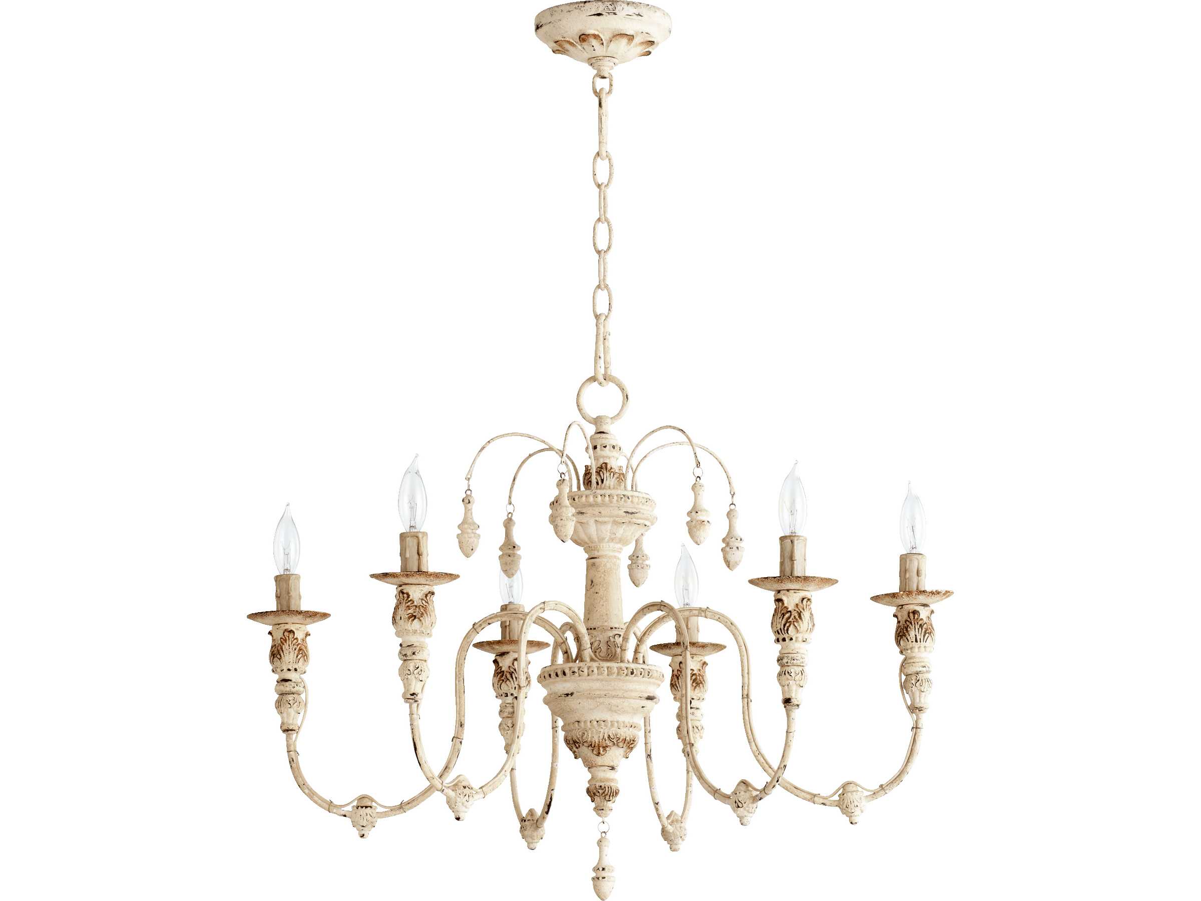 Quorum Salento 6-Light Persian White Candelabra Chandelier