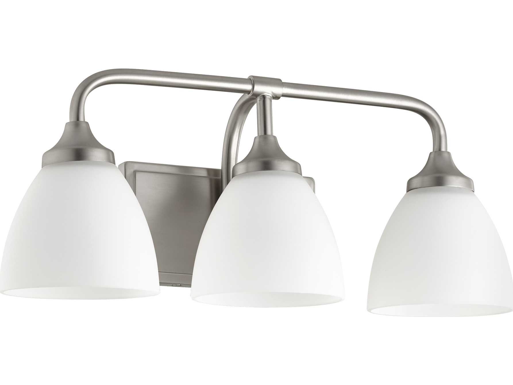 Quorum Universal 3-Light Satin Nickel Glass Vanity Light