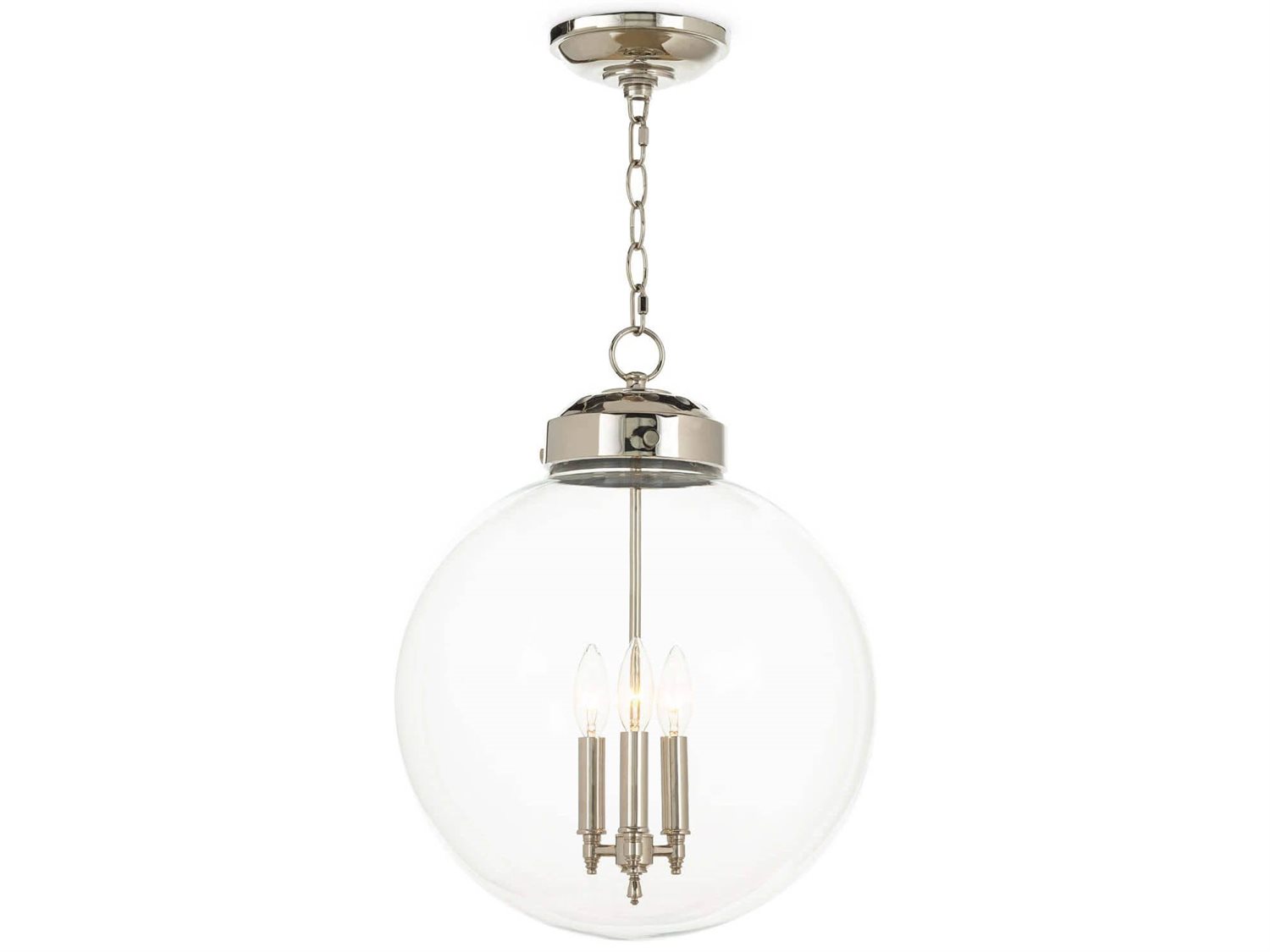 Regina Andrew Accent 3-Light Polished Nickel Glass Globe Pendant