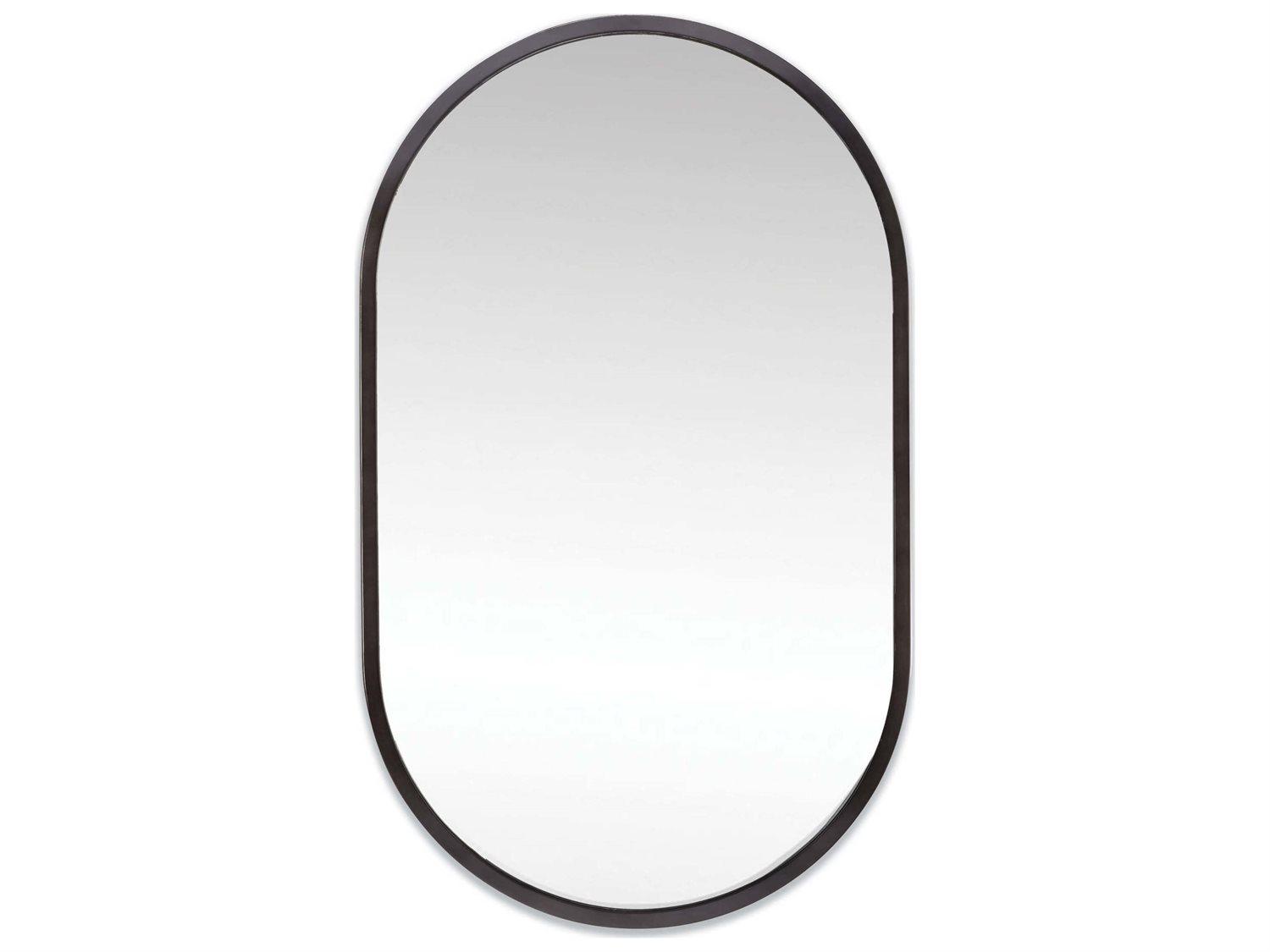 Regina Andrew Canal Blackened Steel Oval Wall Mirror