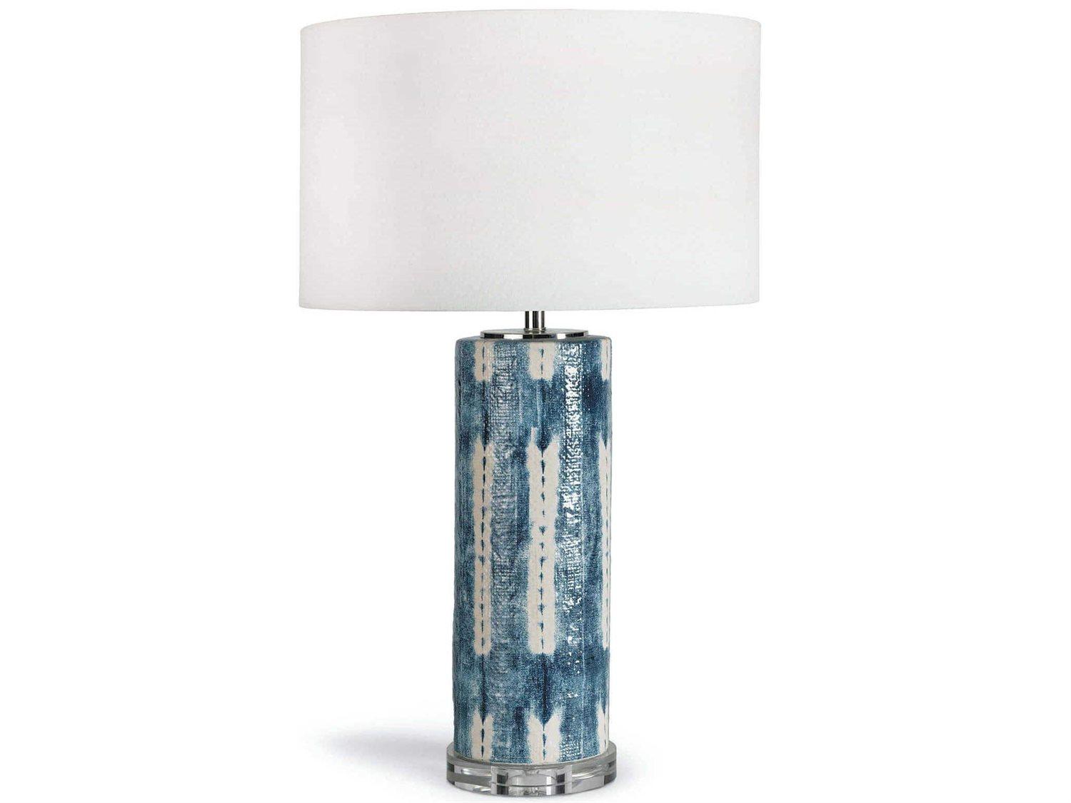 Regina Andrew Mali Ceramic Indigo Linen Blue Buffet Lamp