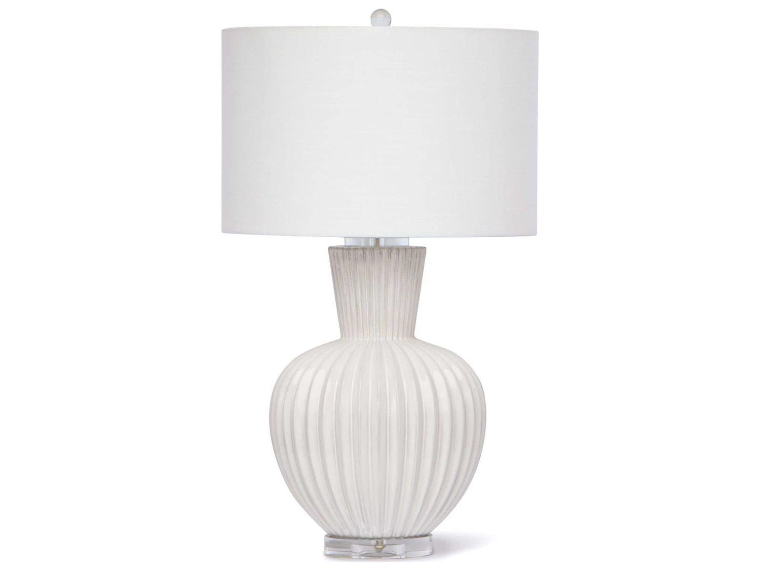 Regina Andrew Madrid Ceramic White Linen Buffet Lamp