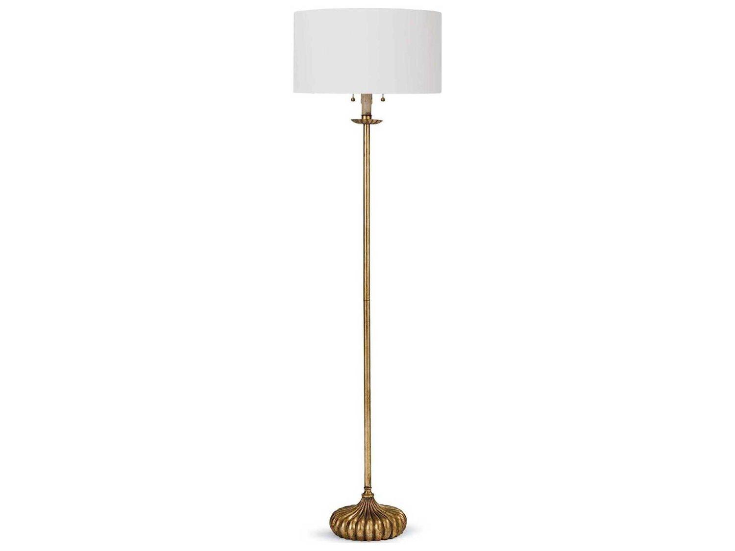 Regina Andrew Clove Stem Antique Gold Leaf Floor Lamp