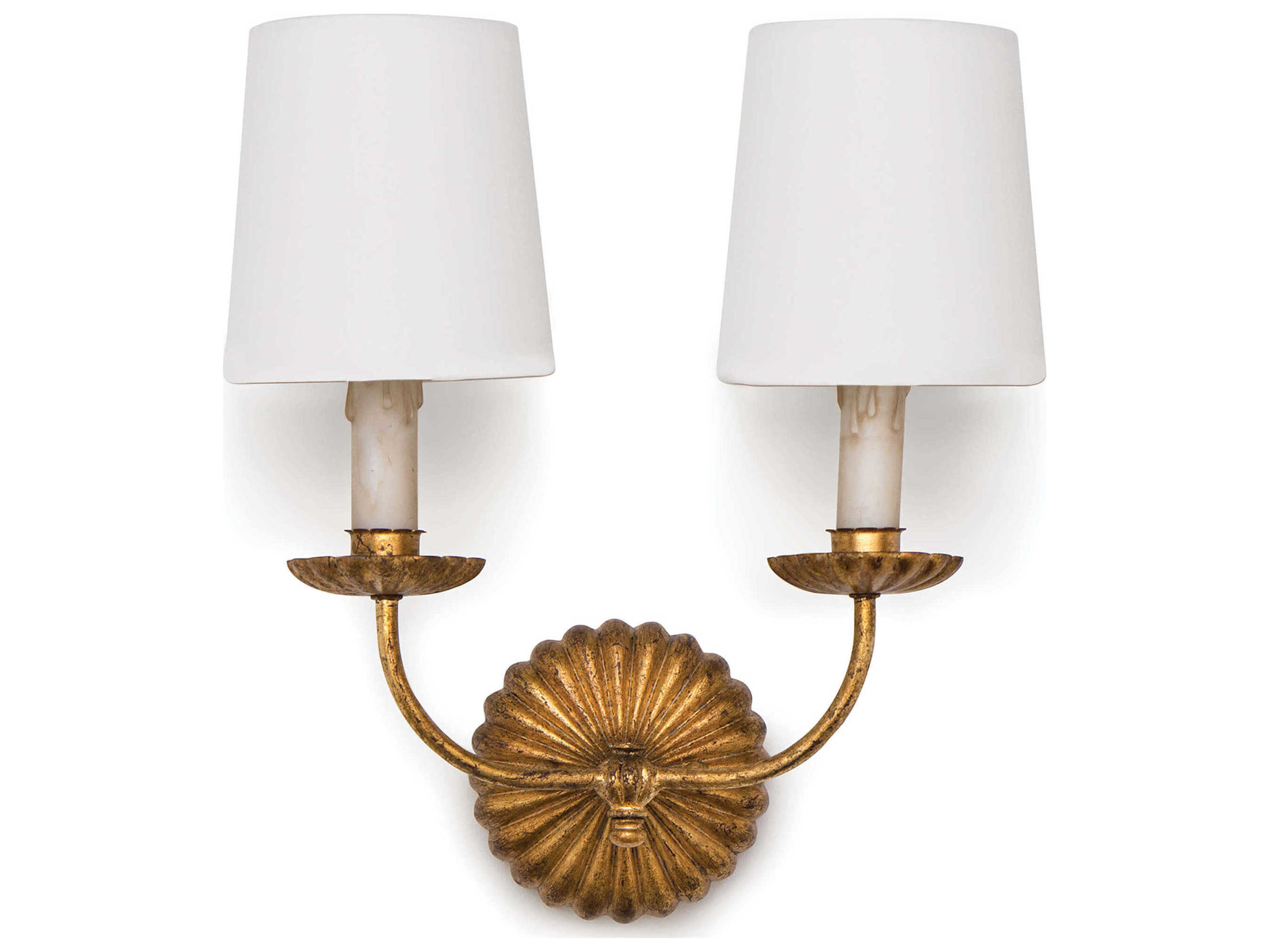 Regina Andrew Clove 2-Light Antique Gold Leaf Wall Sconce