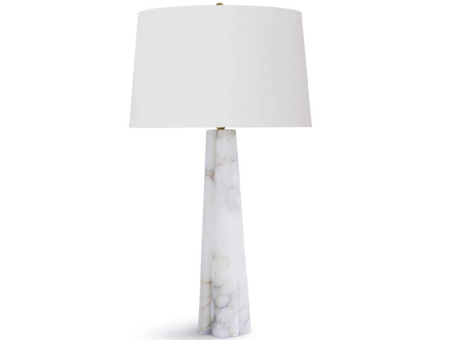 Regina Andrew Quatrefoil Natural Alabaster Linen White Buffet Lamp