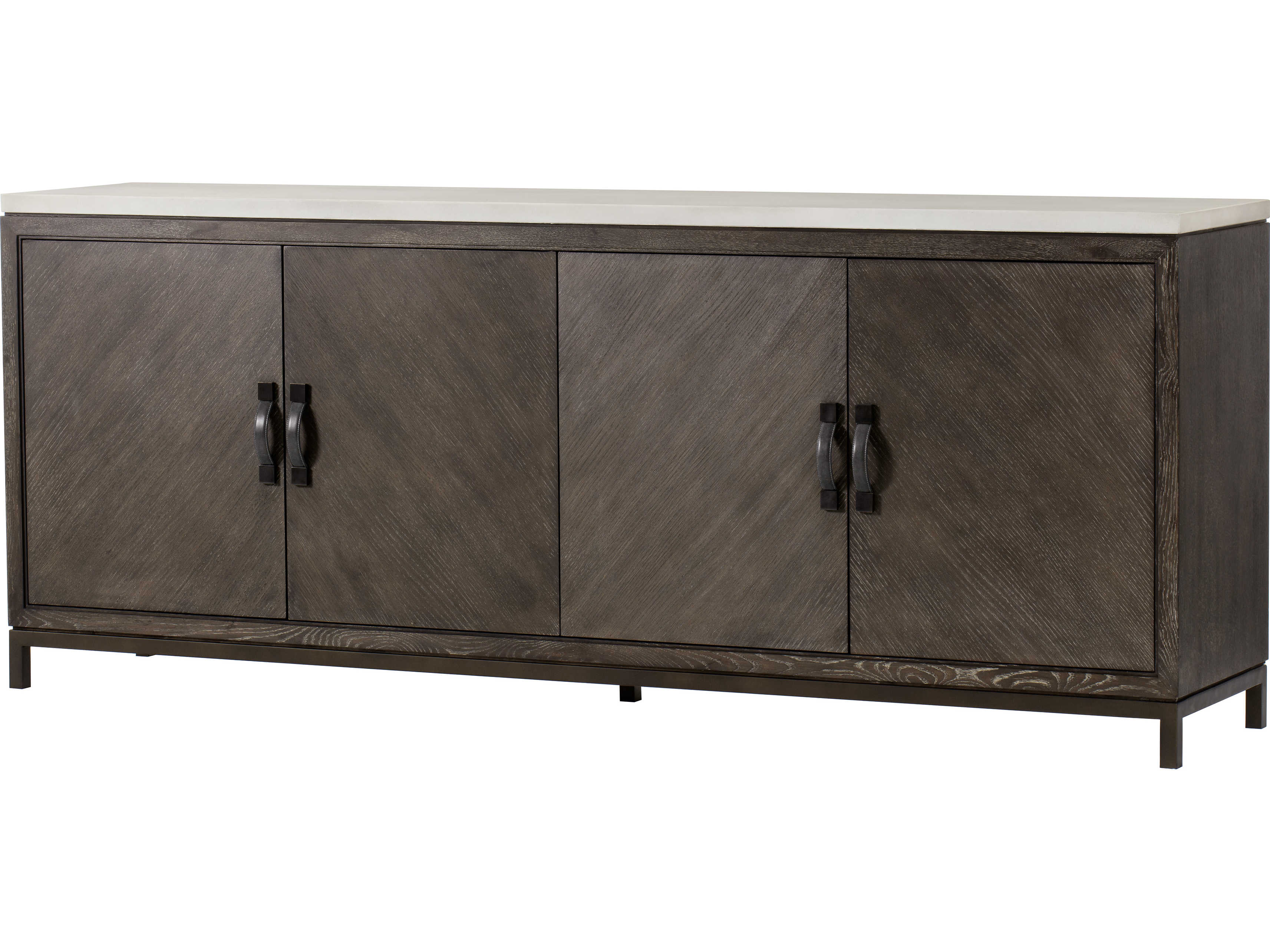Sonder Living 89" Oak Wood Brown Ivory Credenza Sideboard