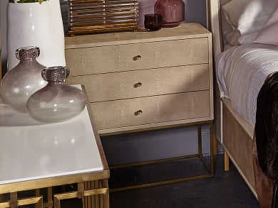 Sonder Living Amelia 3-Drawers Beige Chest Nightstand