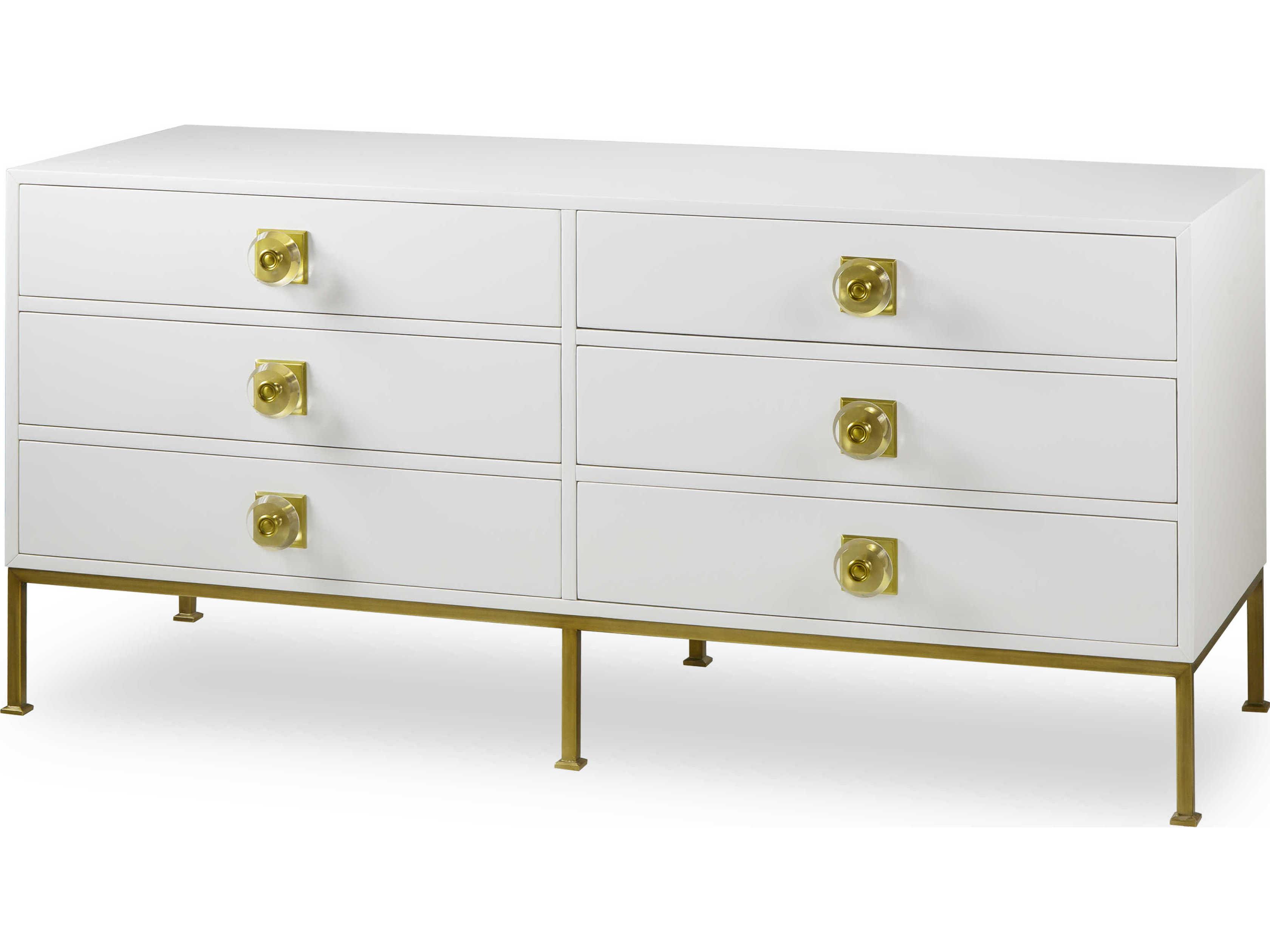 Sonder Living Formal 6-Drawers White Poplar Wood Double Dresser