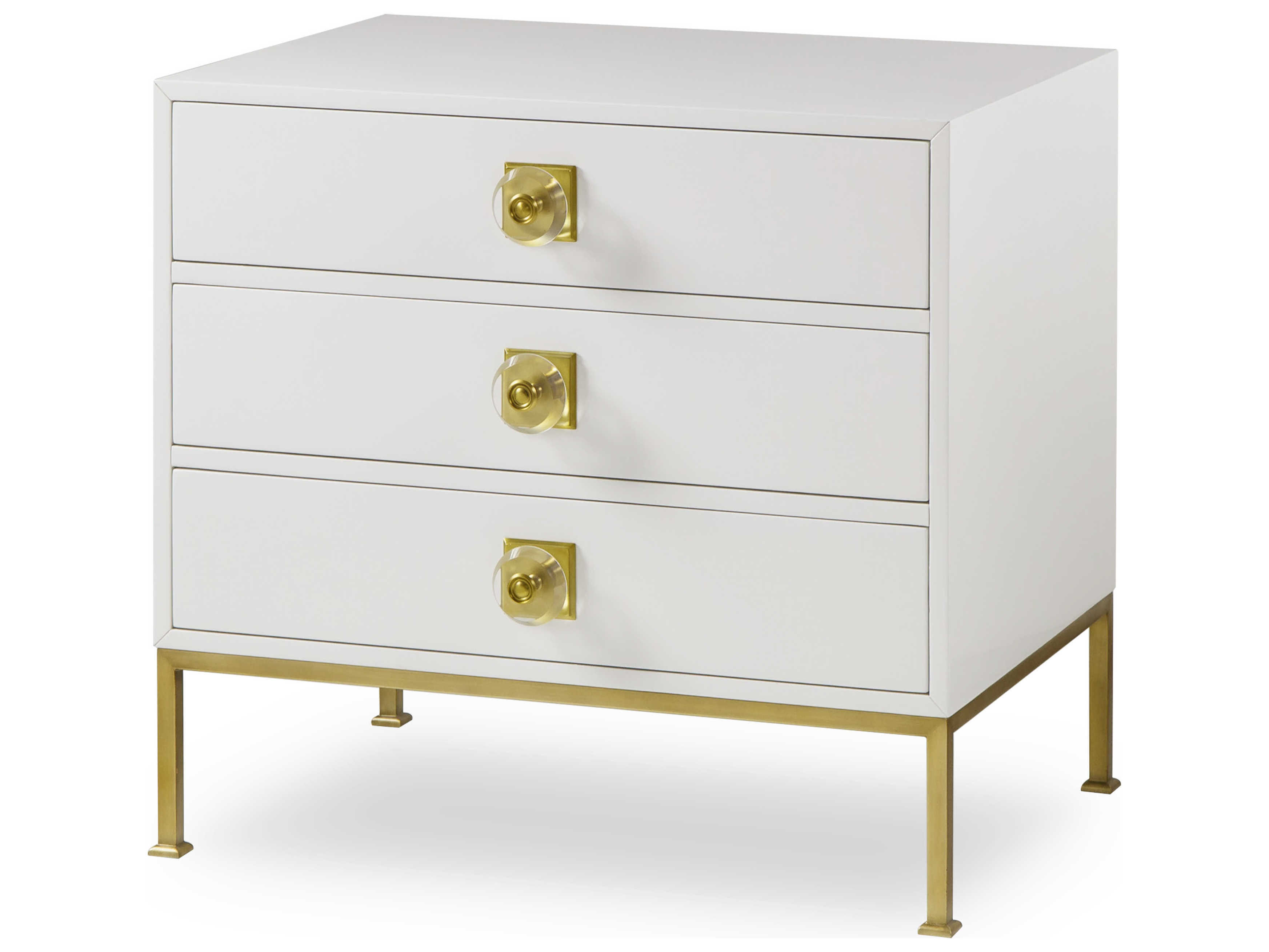 Sonder Living Formal 3-Drawers White Poplar Wood Chest Nightstand