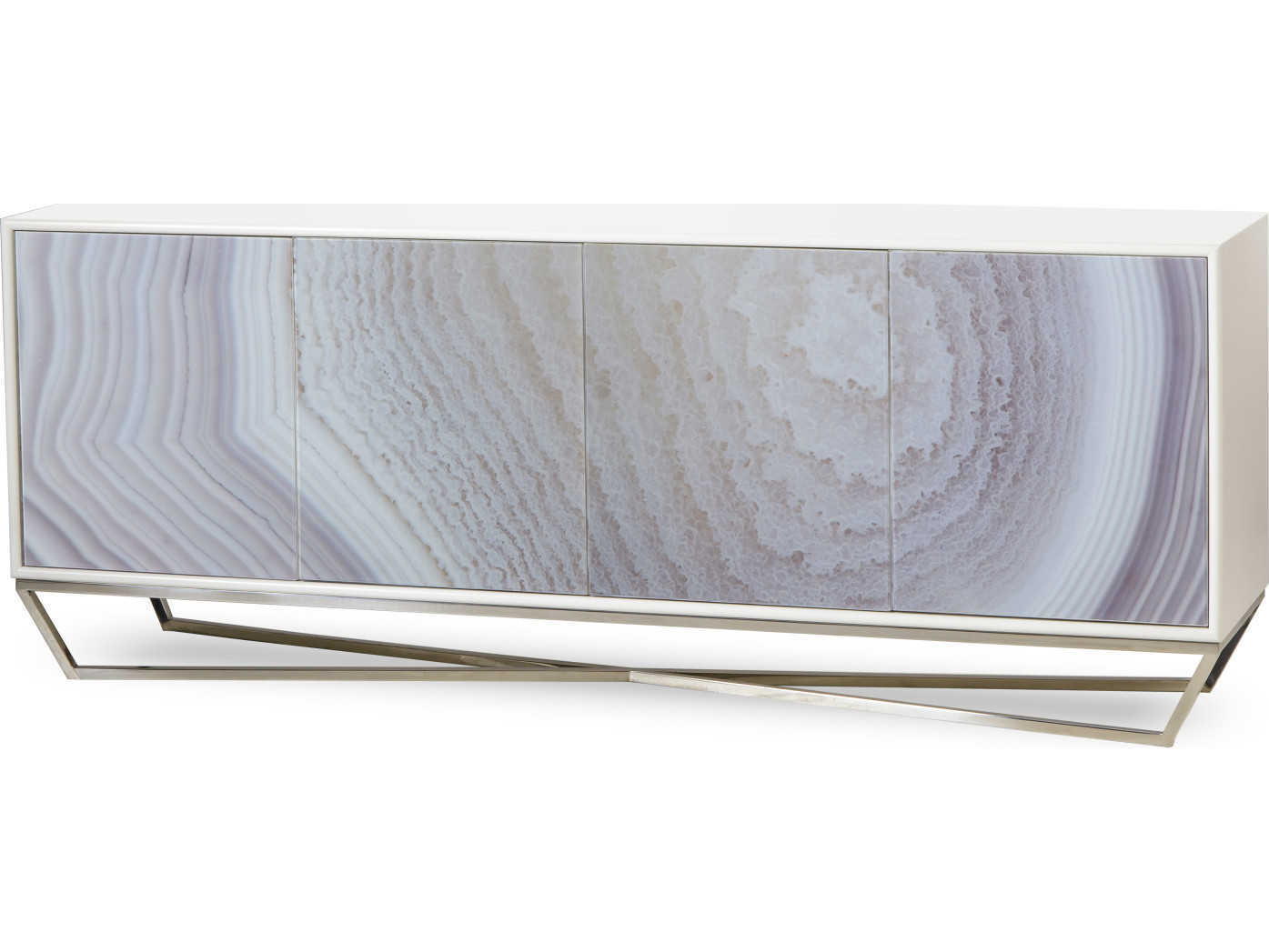 Sonder Living Jaxson 80" White Lacquer Credenza Sideboard