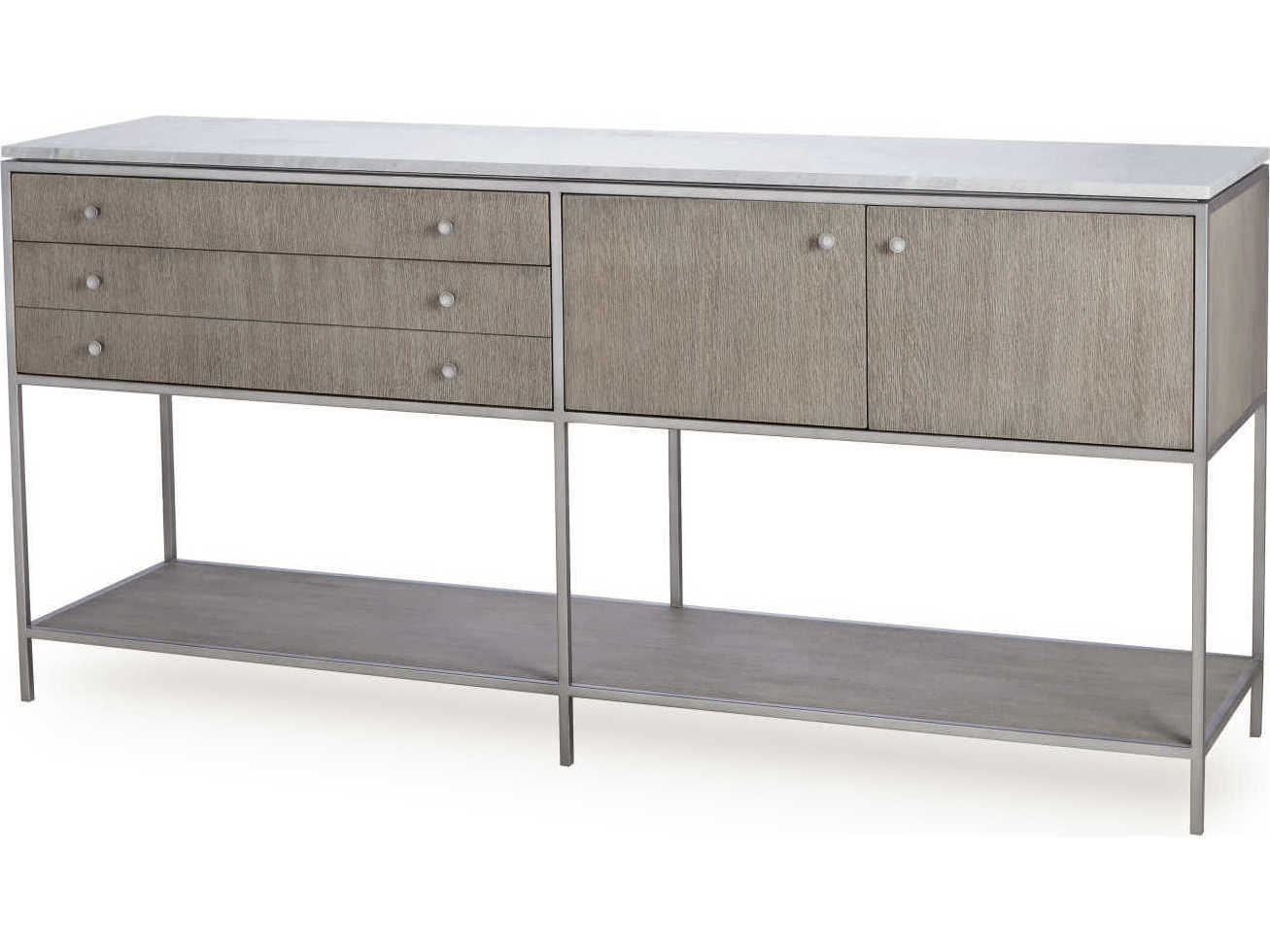 Sonder Living Paxton 72" Oak Wood Grey With Nickel Credenza Sideboard