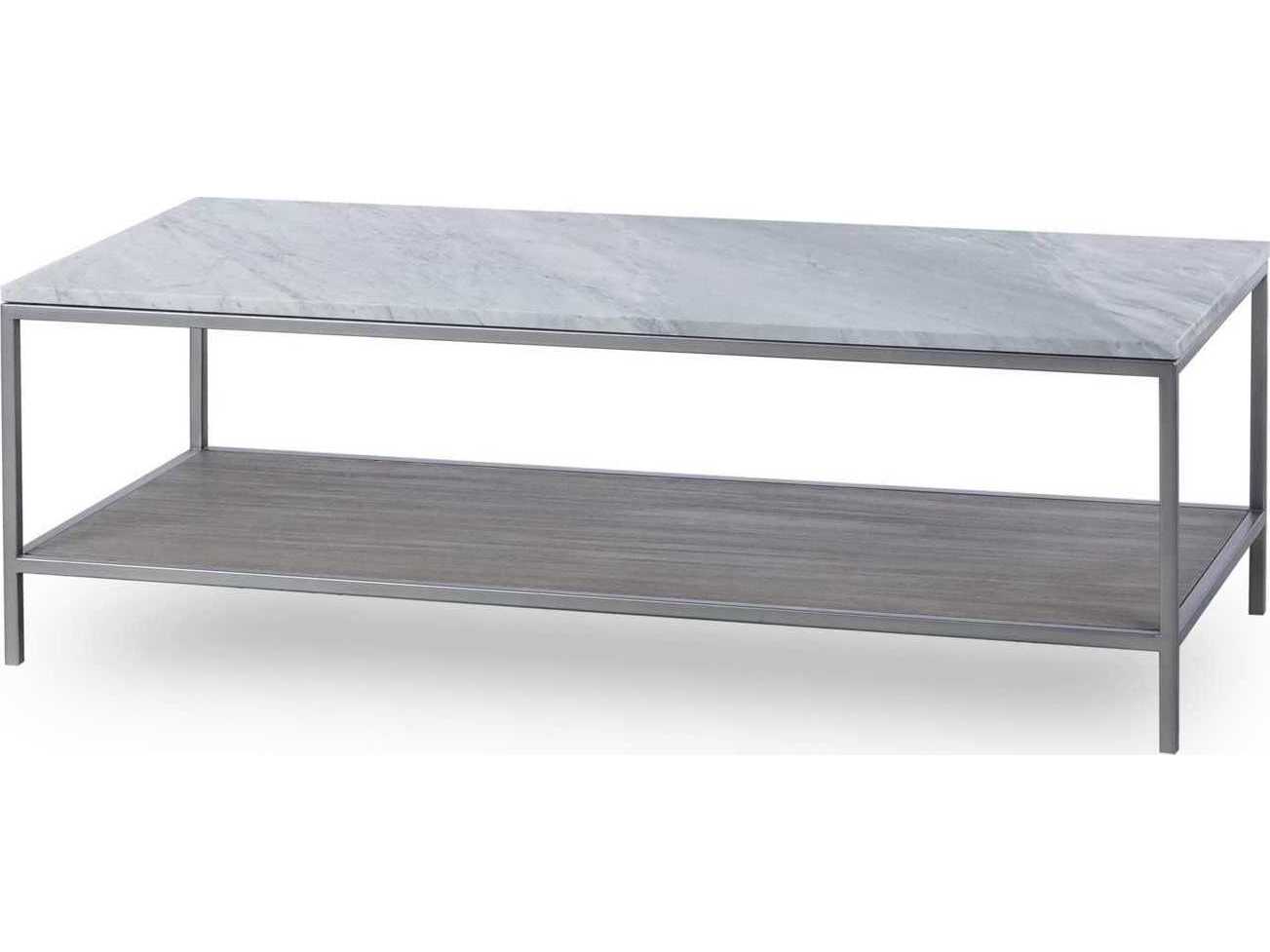 Sonder Living Paxton Rectangular Marble Silver Oak With Brushed Nickel Coffee Table