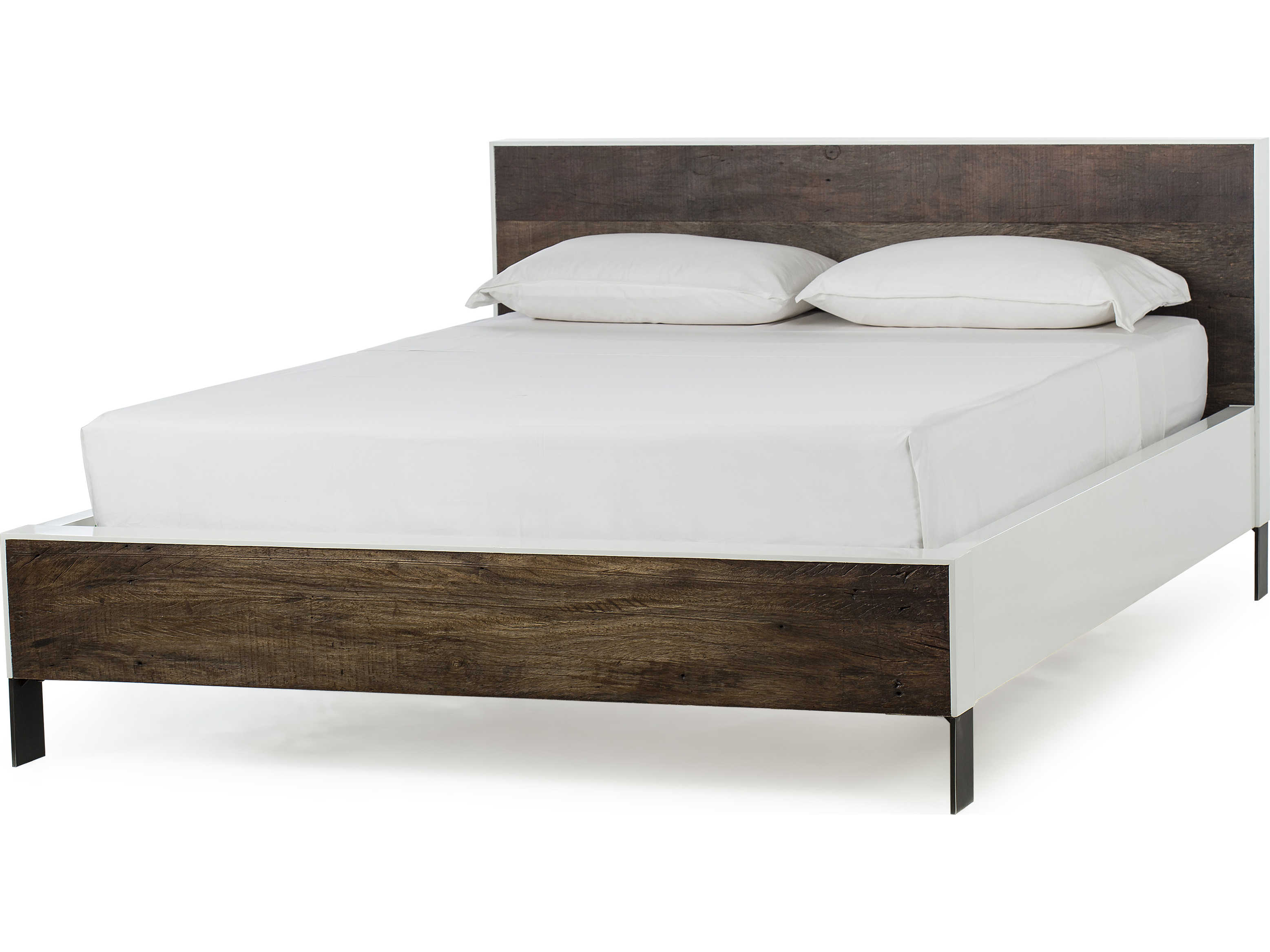 Sonder Living Brown Ivory White Wood King Platform Bed