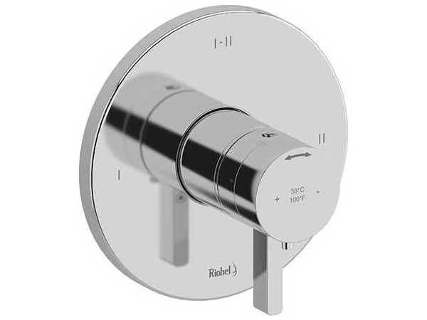 Riobel Paradox Chrome 1/2" Therm & Pressure Balance Trim with up to 3 Functions