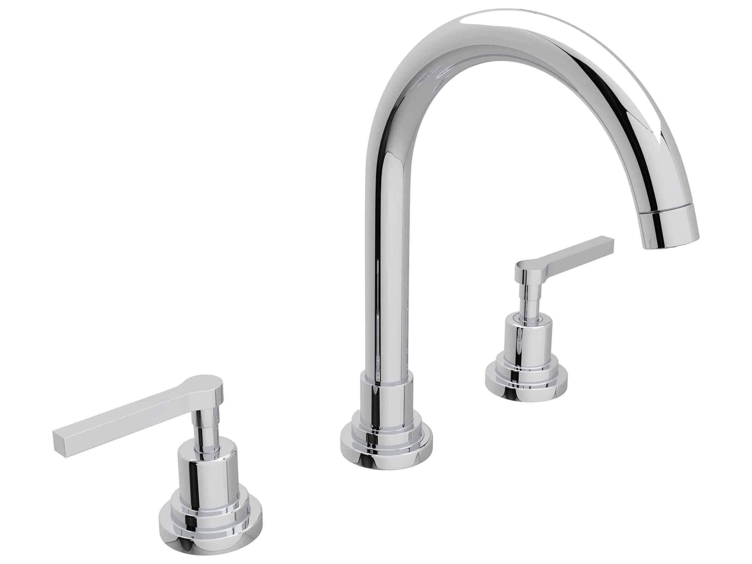 Rohl Lombardia Polished Chrome 10" High C-Spout Widespread Lavatory Faucet with Lever Handles