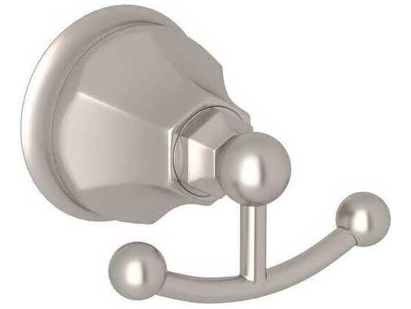 Rohl Palladian Satin Nickel Wall Mount Double Robe Hook