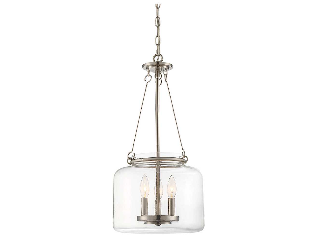 Savoy House Akron 3-Light Satin Nickel Glass Pendant