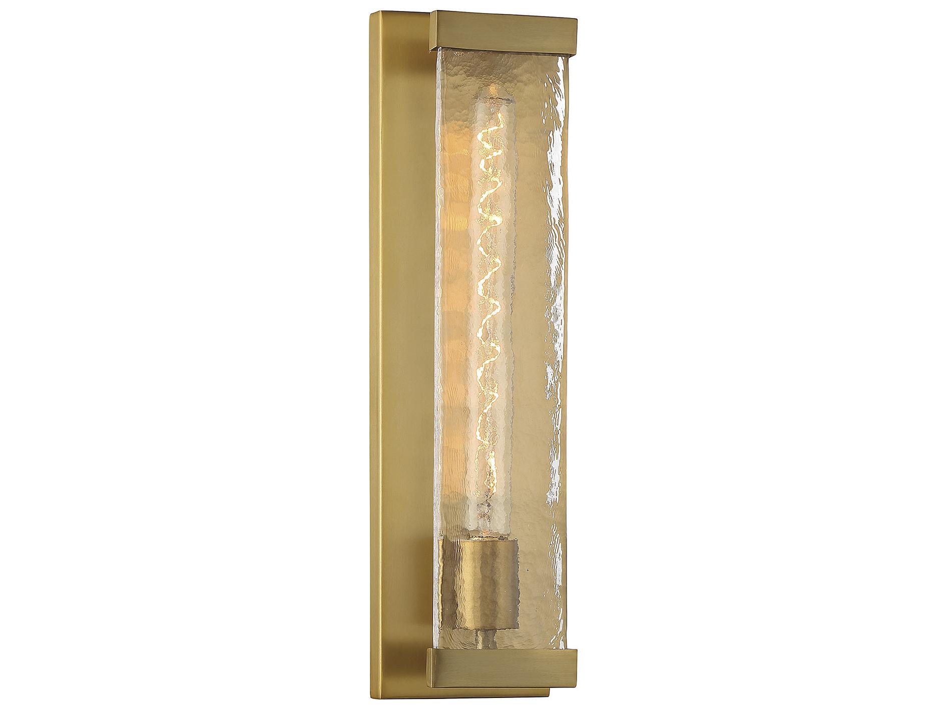 Savoy House Alberta 1-Light Warm Brass Glass Wall Sconce