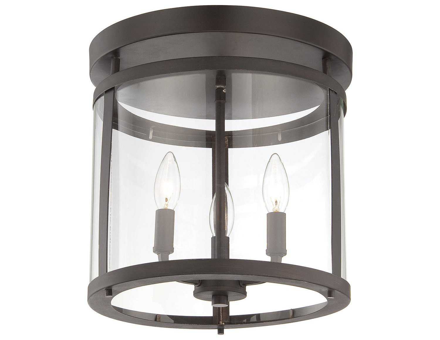 Savoy House Penrose 3-Light English Bronze Glass Semi Flush Mount