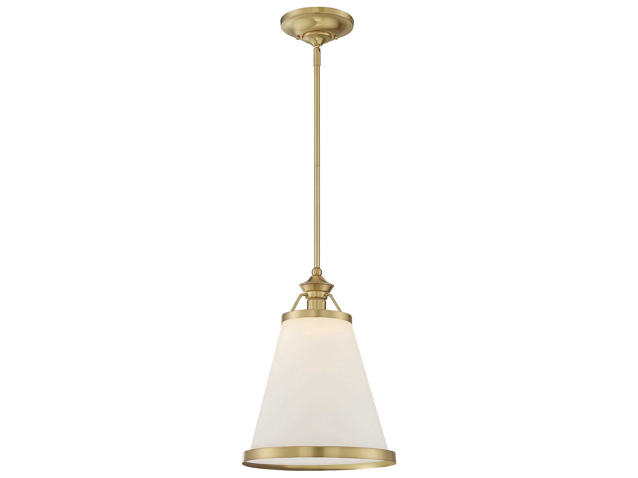 Savoy House Ashmont 1-Light Warm Brass Lustre Glass Pendant