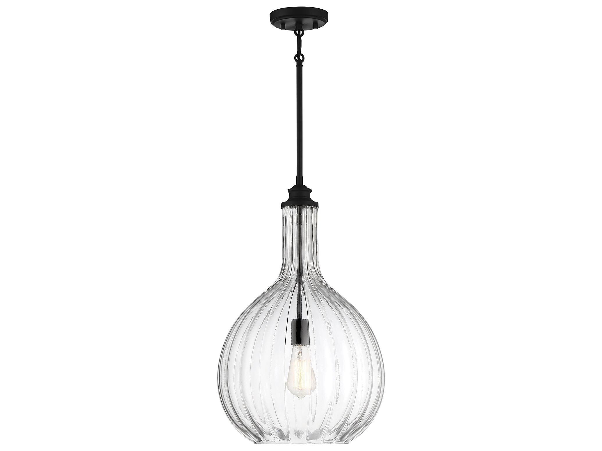 Savoy House Brandon 1-Light Matte Black Glass Pendant