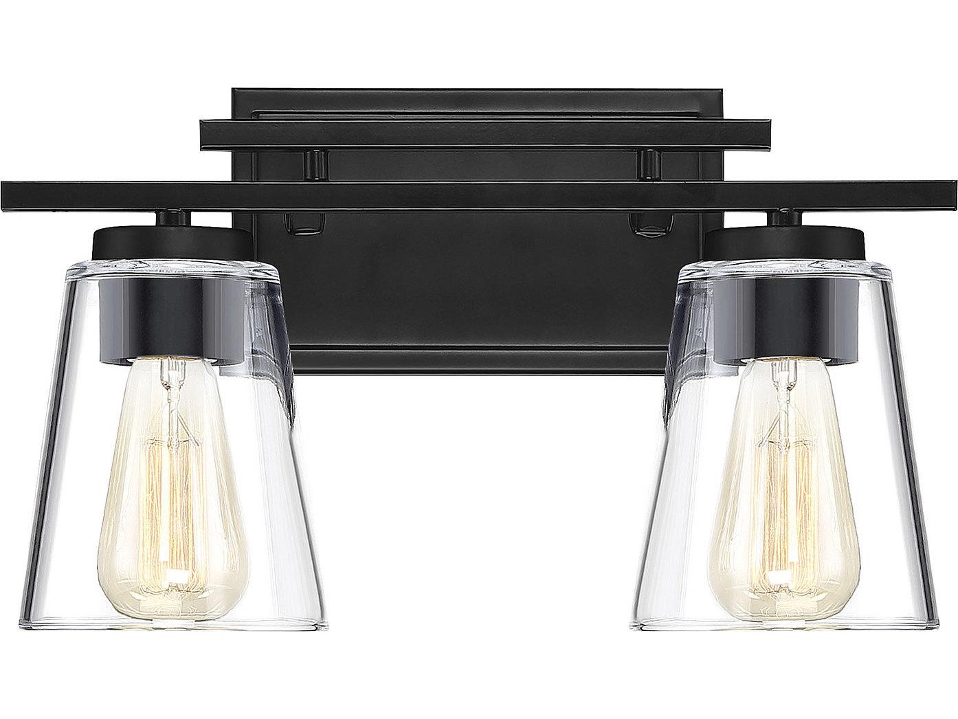 Savoy House Calhoun 2-Light Black Glass Vanity Light